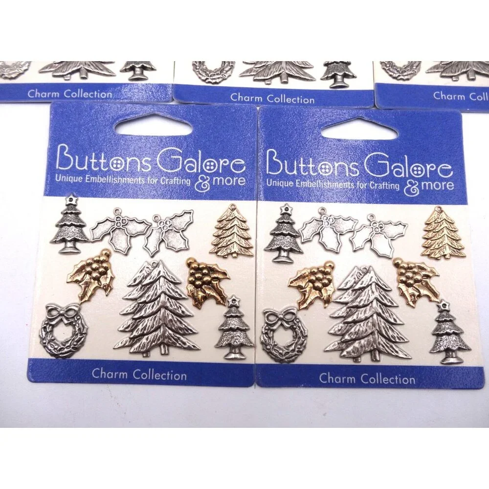 Buttons Galore & more Charm Collection Christmas‎ theme  Charms 5 New Packs
